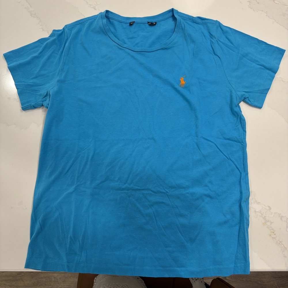 Ralph Lauren Sport Women's Crewneck T-Shirt Blue Cotton X-Large